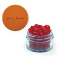 Twist Top Container w/ Orange Cap Filled w/ Cinnamon Red Hots